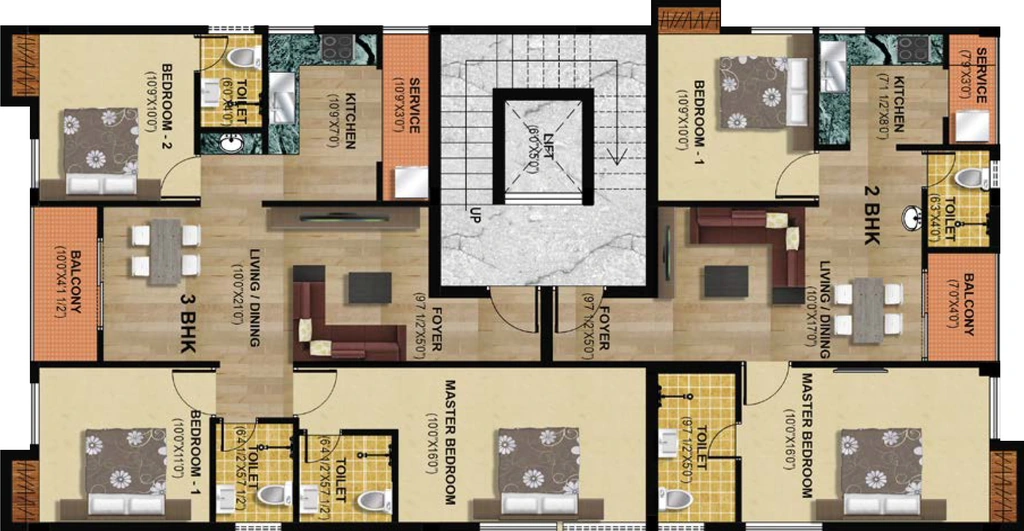 Floor Plan of Hari Aadhini in Saibaba Colony, Coimbatore - Image 406754