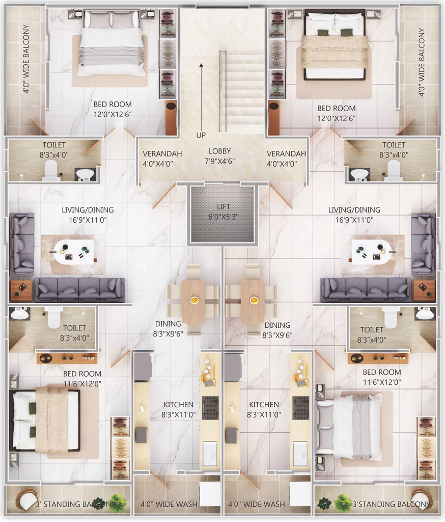 Floor Plan of Kailash Mansarover Vinayak in Narendra Nagar, Nagpur - Image 406759
