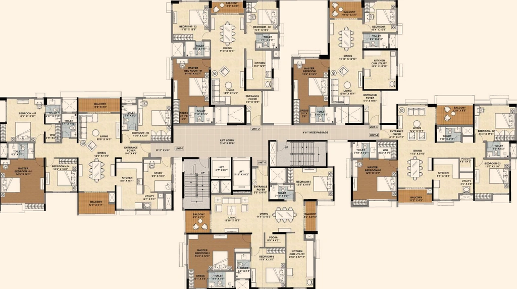 Floor Plan of Vascon Tulips Gold in Avinashi Road, Coimbatore - Image 406769