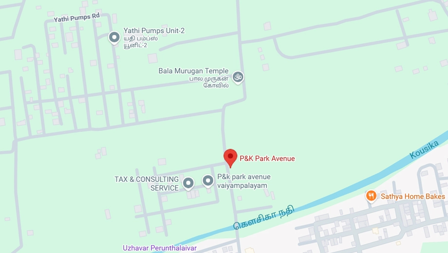 Location of P&K Park Avenue in Kovilpalayam, Coimbatore - Image 406808
