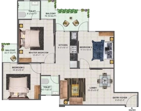 3 BHK Flat in Prime Habitat in Sector 99A, Gurgaon - Image 919726