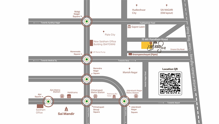 Location of Saidham Sai Nagri 12 in Besa, Nagpur - Image 406849