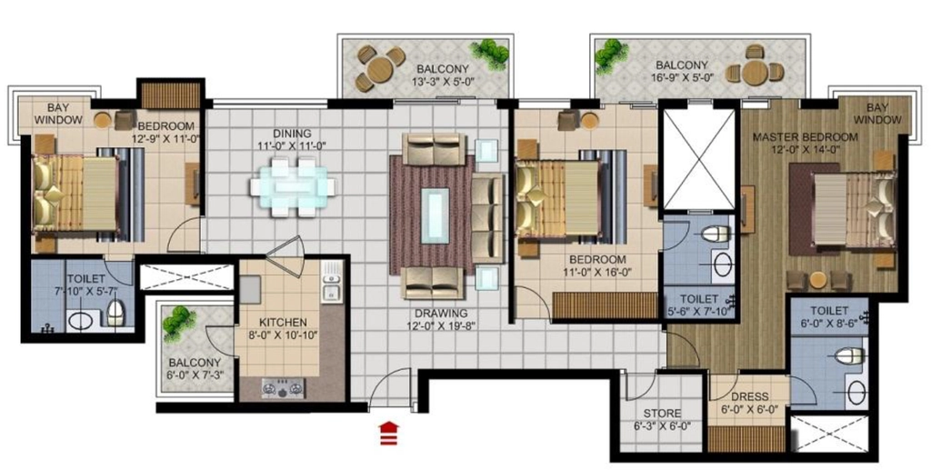 3 BHK Flat in Ramprastha Rise in Sector 37D, Gurgaon - Image 919758