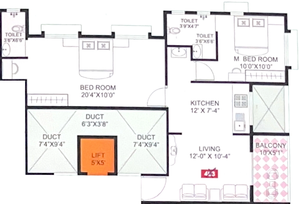 2 BHK Flat in Amogh Apartment in Warje, Pune - Image 919786