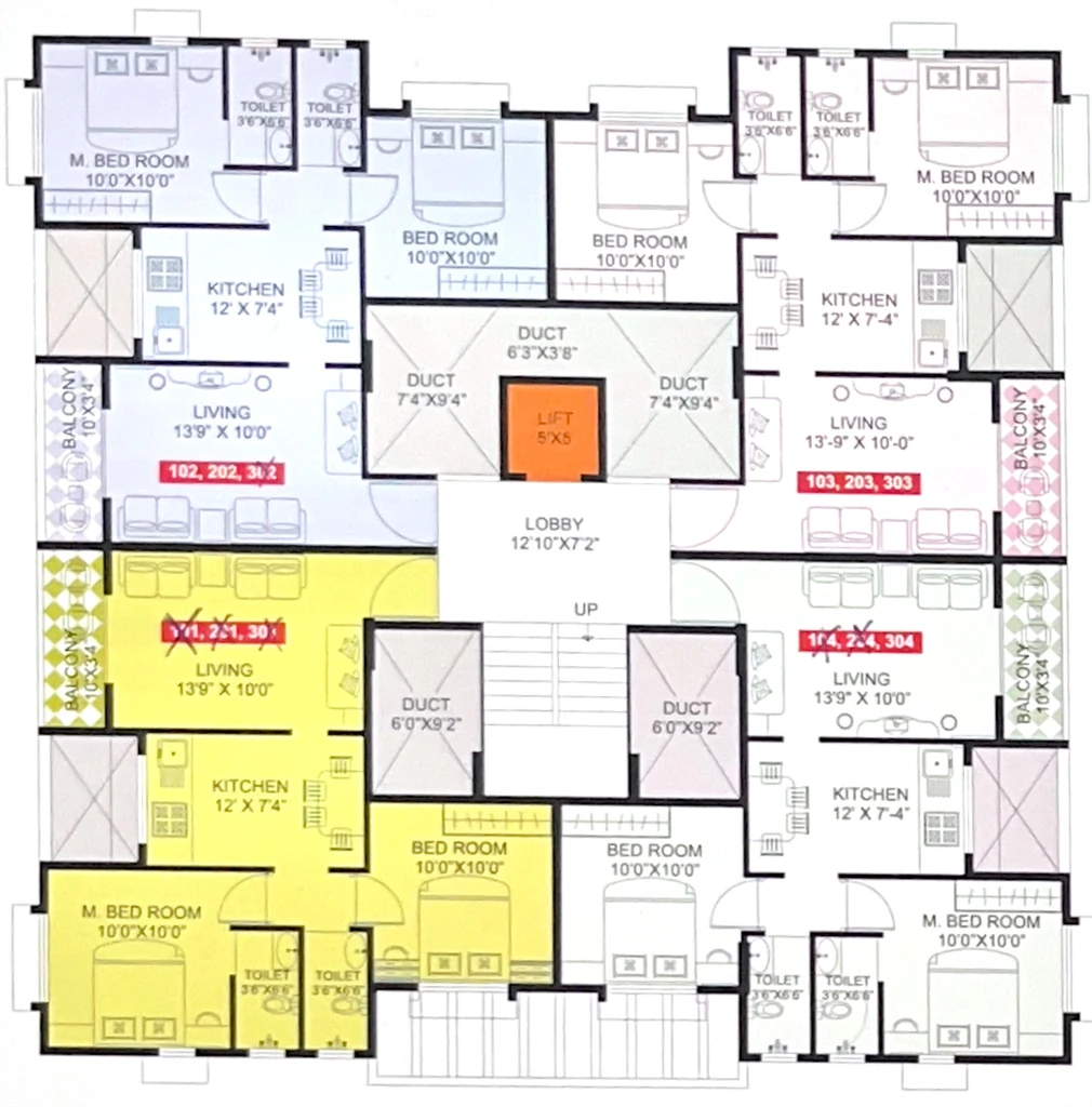Floor Plan of Amogh Apartment in Warje, Pune - Image 406920