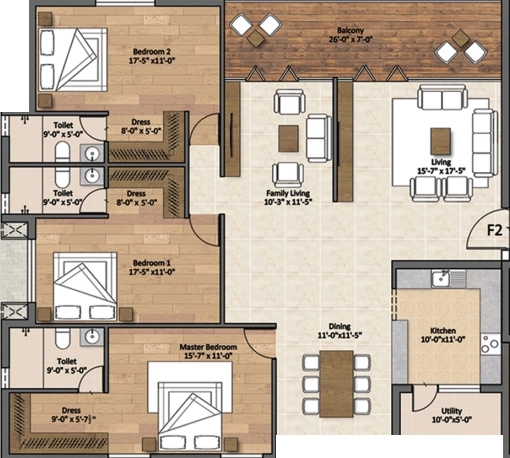 3 BHK Flat in Sanbrix Elvira in Sowripalayam, Coimbatore - Image 919804