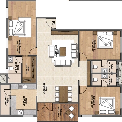 3 BHK Flat in Sanbrix Elvira in Sowripalayam, Coimbatore - Image 919807