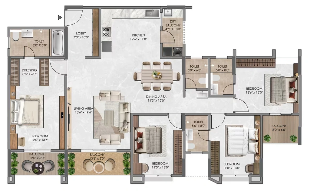 4 BHK Flat in LJB One Park Place in Warje, Pune - Image 919809