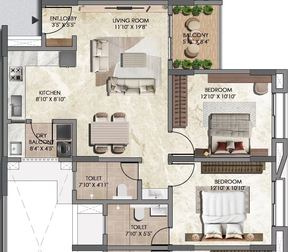2 BHK Flat in LJB One Park Place in Warje, Pune - Image 919802