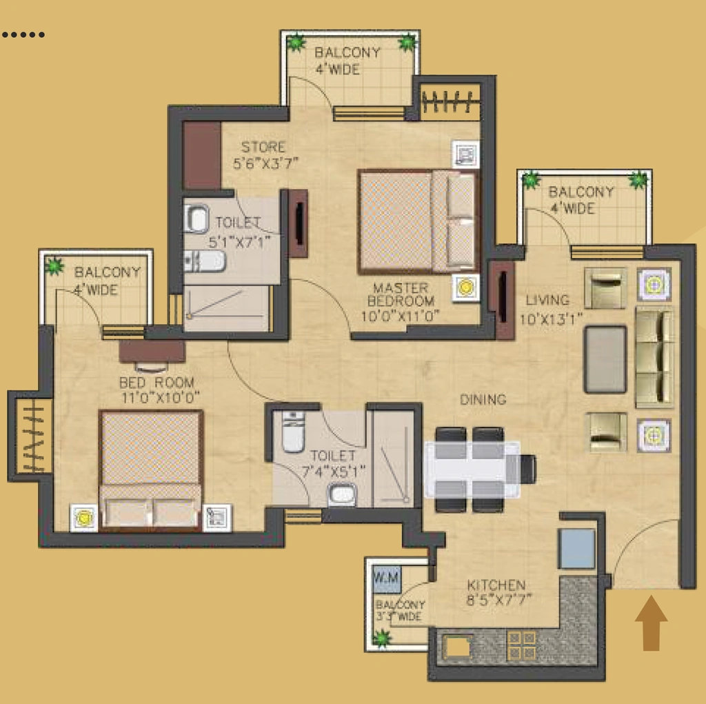 2 BHK Flat in Suncity Heights in Sector 54, Gurgaon - Image 919812
