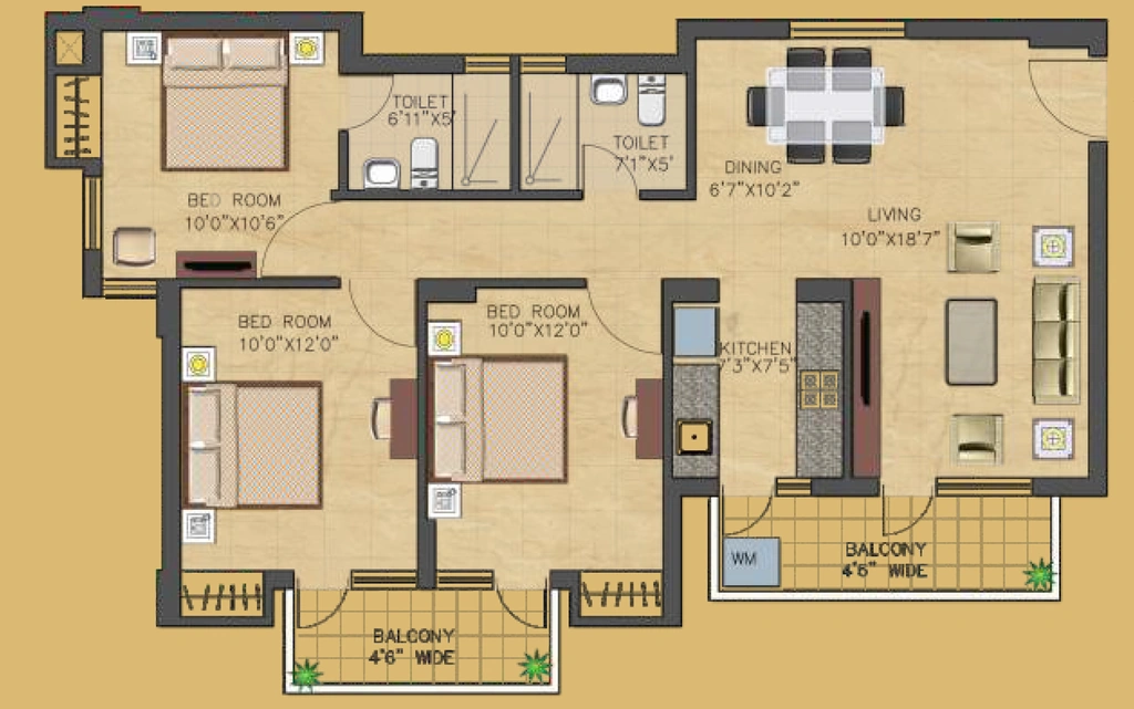 3 BHK Flat in Suncity Heights in Sector 54, Gurgaon - Image 919814
