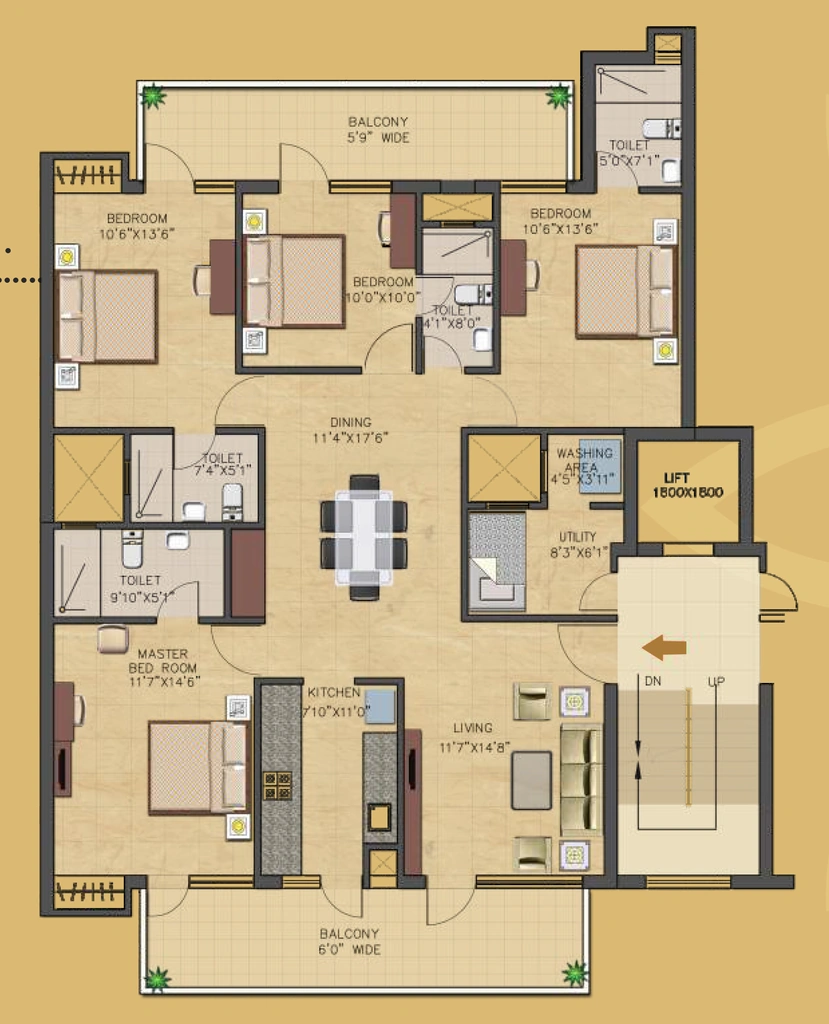 4 BHK Flat in Suncity Heights in Sector 54, Gurgaon - Image 919816