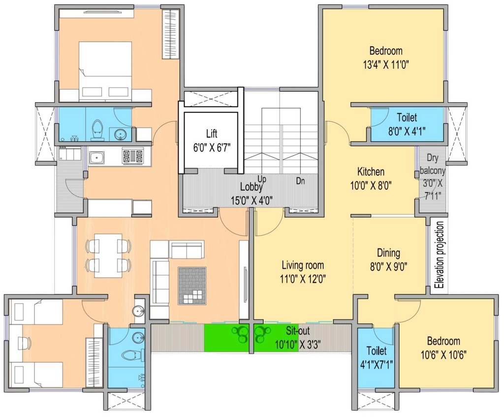 Floor Plan of Raghuveer in Warje, Pune - Image 406981