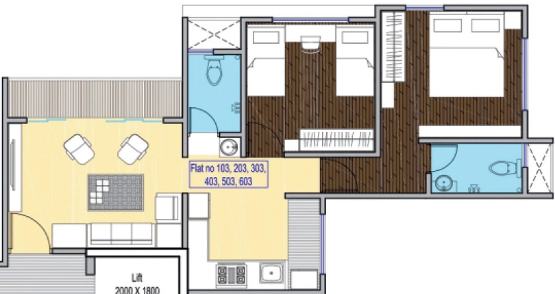 2 BHK Flat in Morya Le Phoenix in Warje, Pune - Image 919825