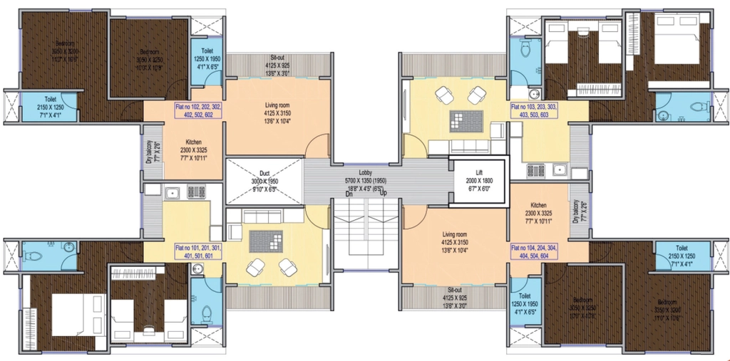 Floor Plan of Morya Le Phoenix in Warje, Pune - Image 406995