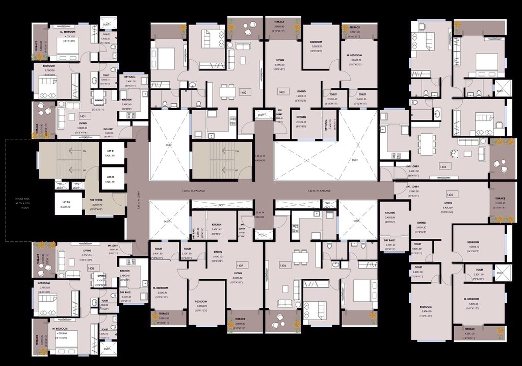 Floor Plan of SJ SkySqure in Warje, Pune - Image 407090