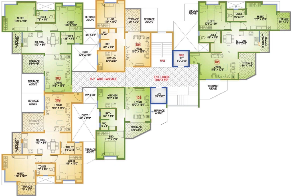 Floor Plan of Sneha Paradise in Warje, Pune - Image 407115