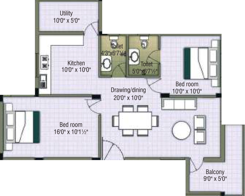 2 BHK Flat in RR Kaliru in Nanjundapuram, Coimbatore - Image 919903