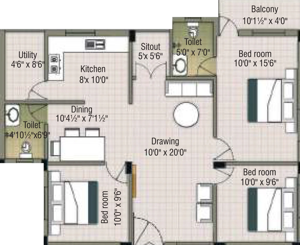 2 BHK Flat in RR Kaliru in Nanjundapuram, Coimbatore - Image 919904