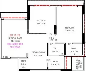 2 BHK Flat in Katira Aaryajeet Surya 3 in Naranpura, Ahmedabad - Image 919911