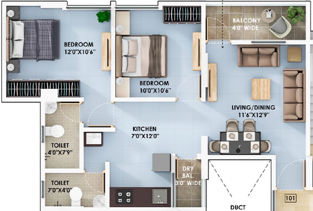 2 BHK Flat in Parmeshwari Vrindavan in Warje, Pune - Image 919924