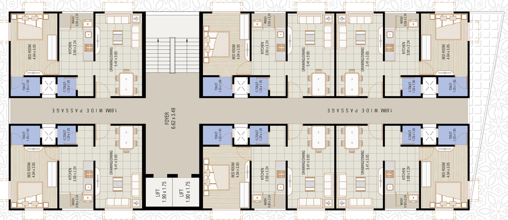 Floor Plan of Pratham Prime in Ghuma, Ahmedabad - Image 407207