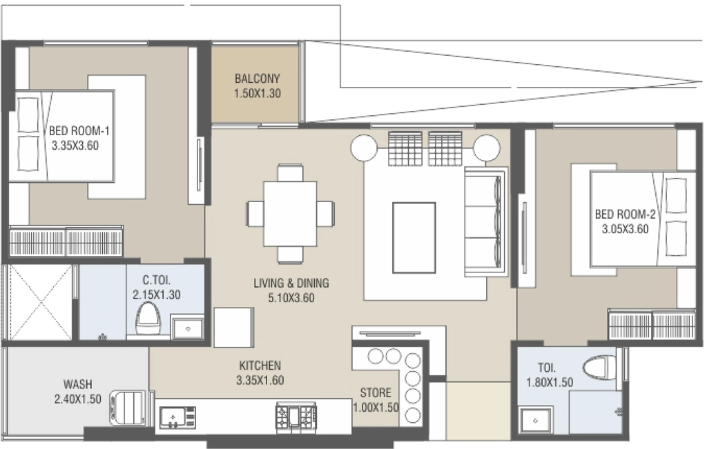 2 BHK Flat in Saral Sparsh Arham in Vasna, Ahmedabad - Image 919935