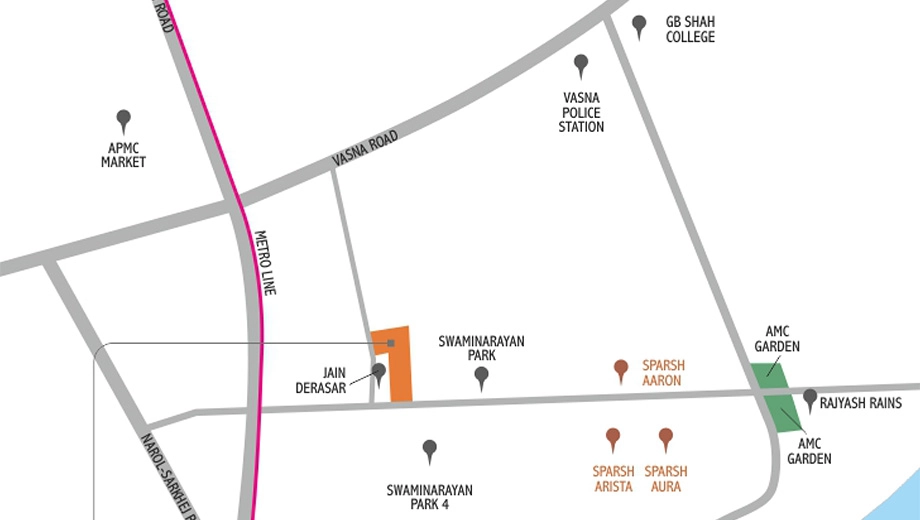 Location of Saral Sparsh Arham in Vasna, Ahmedabad - Image 407241
