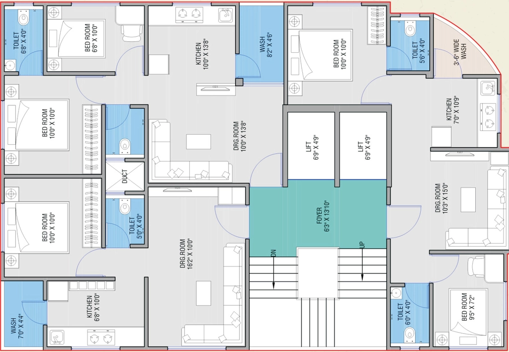 Floor Plan of Shiv Shakti Vraj Elegance in Ghodasar, Ahmedabad - Image 407254