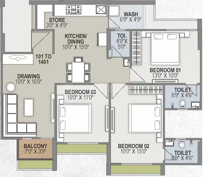 3 BHK Flat in Shree Kalash in Tragad, Ahmedabad - Image 919960