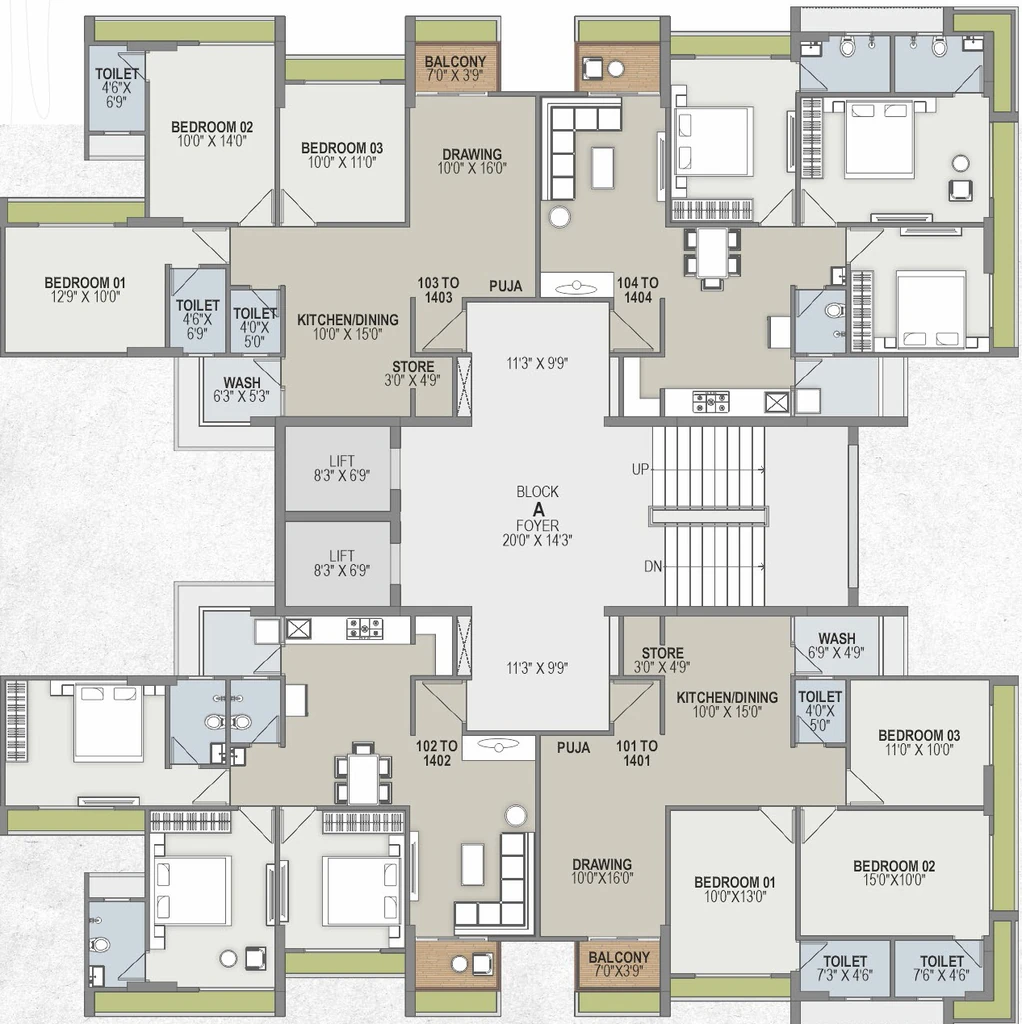 Floor Plan of Shree Kalash in Tragad, Ahmedabad - Image 407316