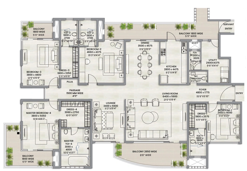 4 BHK Flat in Adani Lushlands in Sector 2, Gurgaon - Image 919961