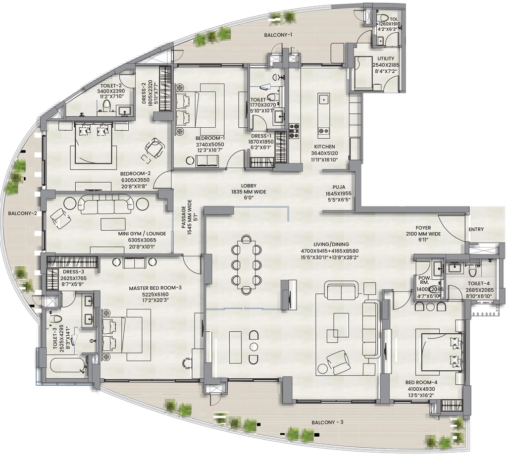 4 BHK Flat in Adani Lushlands in Sector 2, Gurgaon - Image 919962