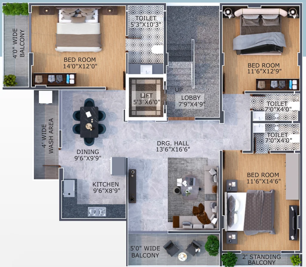 3 BHK Flat in Infinity Parkview in New Manish Nagar, Nagpur - Image 919969