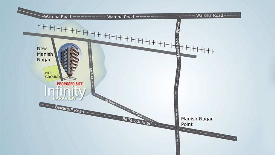 Location of Infinity Parkview in New Manish Nagar, Nagpur - Image 407354
