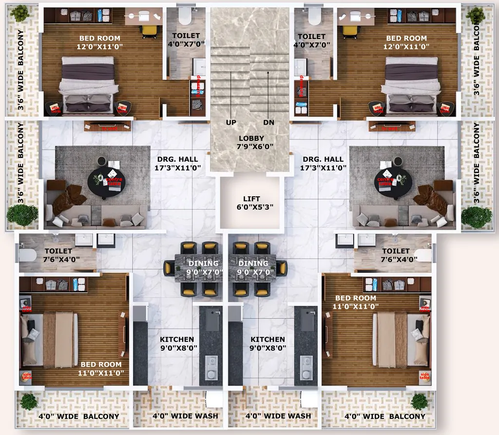 Floor Plan of Infinity Prathamesh in Pratap Nagar, Nagpur - Image 407378