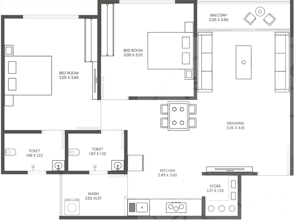 2 BHK Flat in Shreemad Elenza in Vastral, Ahmedabad - Image 919975