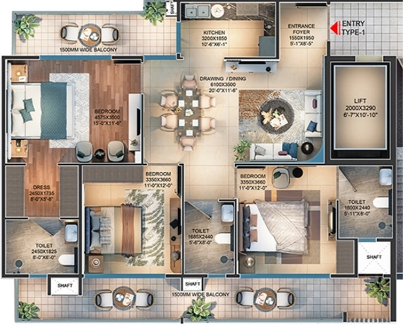 3 BHK Flat in Arttech The Story House in Sector 89A, Gurgaon - Image 919978