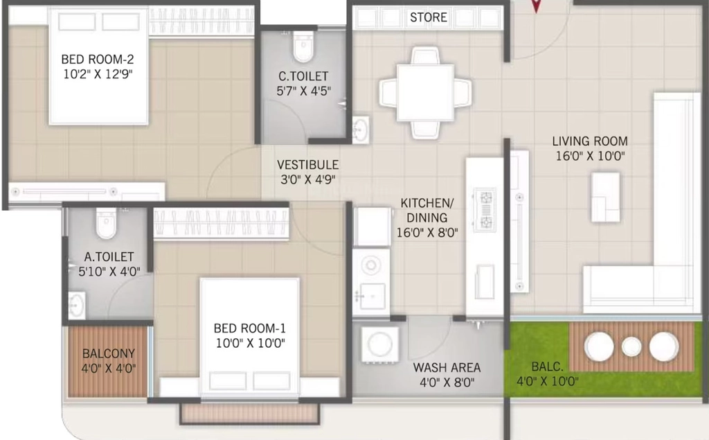 2 BHK Flat in Shubharambh Residency in Hanspura, Ahmedabad - Image 919980