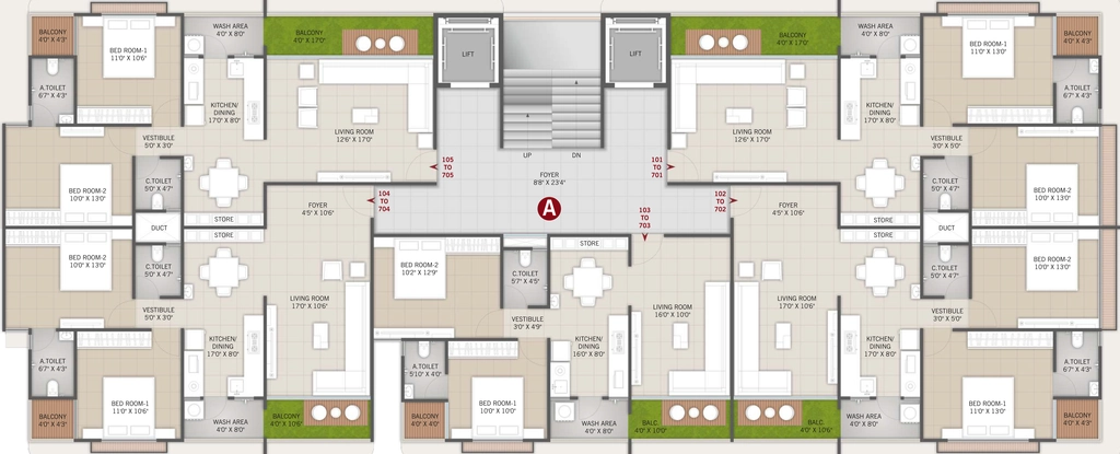 Floor Plan of Shubharambh Residency in Hanspura, Ahmedabad - Image 407407