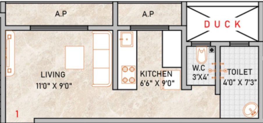 1 RK Studio Apartment in Golden Enclave in Nalasopara West, Palghar - Image 919989