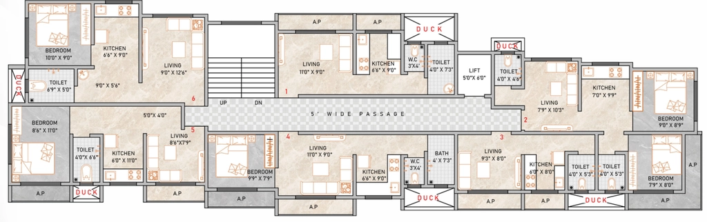 Floor Plan of Golden Enclave in Nalasopara West, Palghar - Image 407430