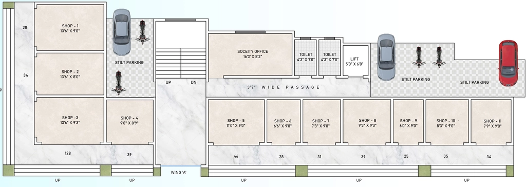 Floor Plan of Commercial Golden Enclave in Nalasopara West, Palghar - Image 407434