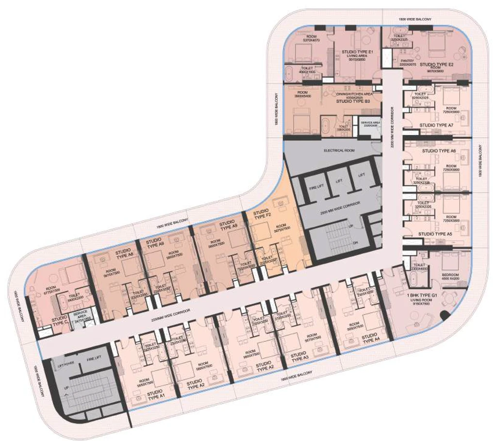 Floor Plan of Central Park The Selene Tower in Sector 48, Gurgaon - Image 407447