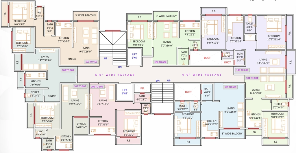 Floor Plan of Golden Paradise in Nalasopara West, Palghar - Image 407451