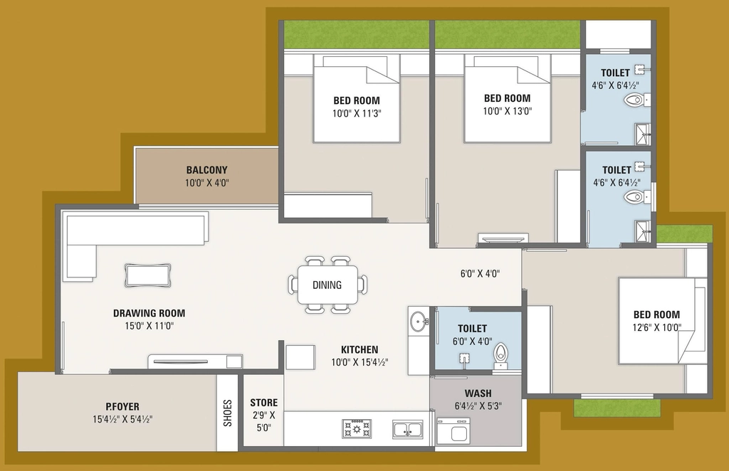 3 BHK Flat in RJ Radhe Elysium in Hathijan, Ahmedabad - Image 920011
