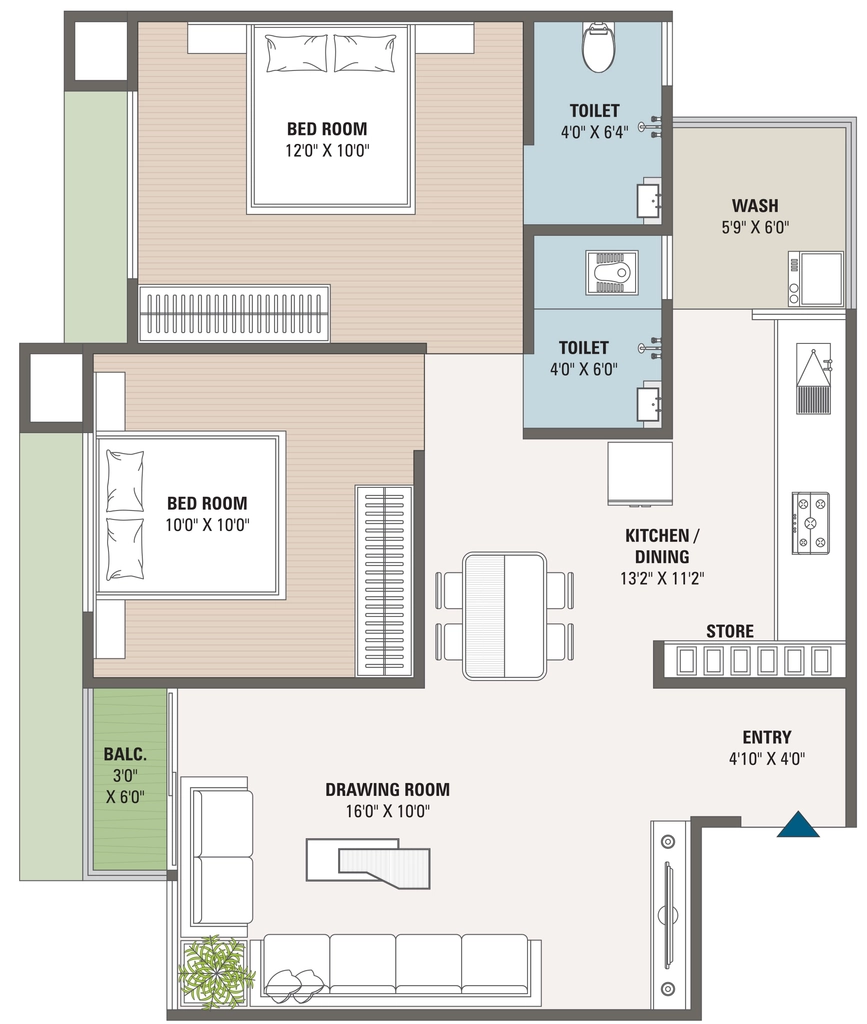 2 BHK Flat in Shree Divine Elegance in Vinzol, Ahmedabad - Image 920037
