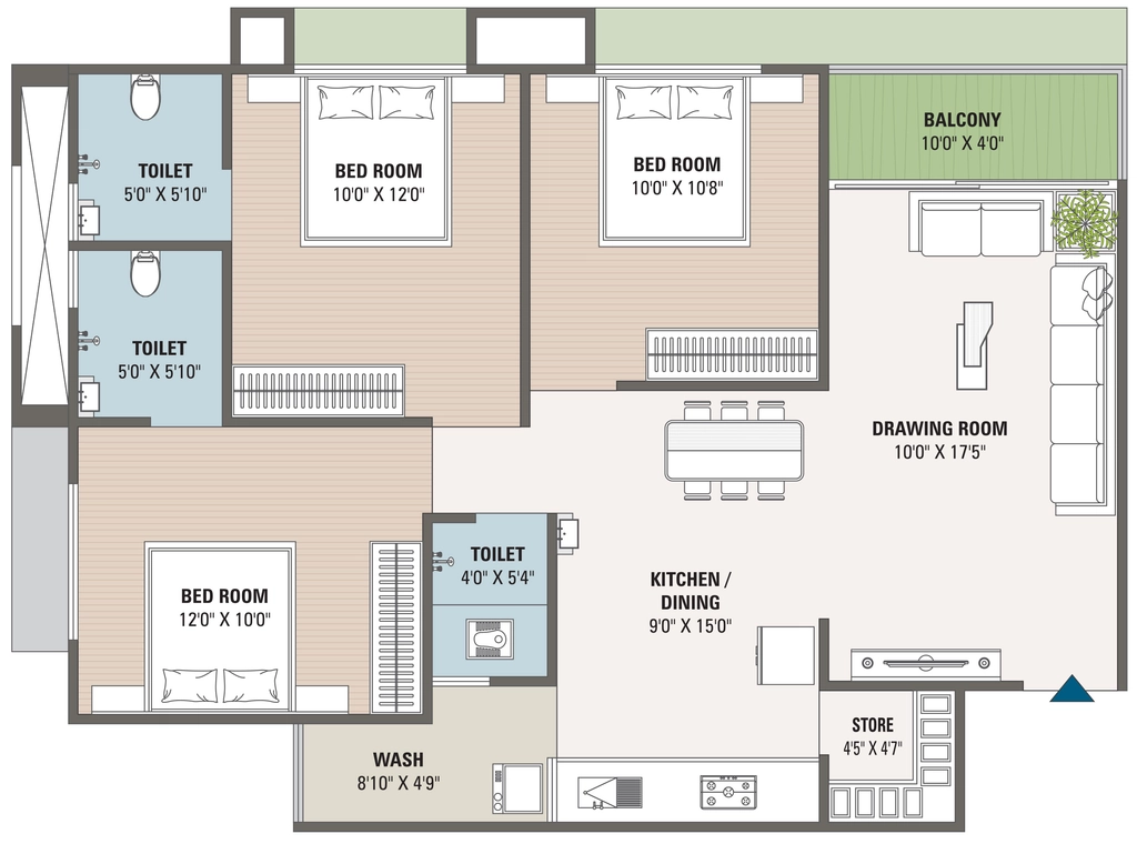 3 BHK Flat in Shree Divine Elegance in Vinzol, Ahmedabad - Image 920038