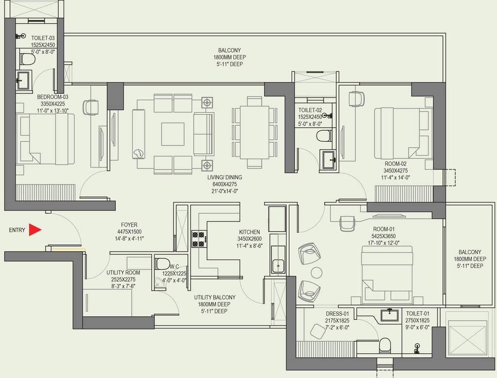 3 BHK Flat in Godrej Alira in Sector 39, Gurgaon - Image 920041