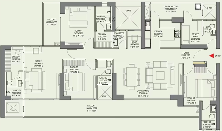 4 BHK Flat in Godrej Alira in Sector 39, Gurgaon - Image 920042